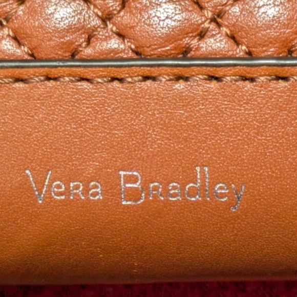 Brown Quilted Leather Caryall RFID Accordion Wristlet Wallet EUC - Picture 2 of 6